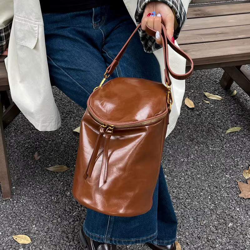 Sac à bandoulière seau Vintage pour femmes