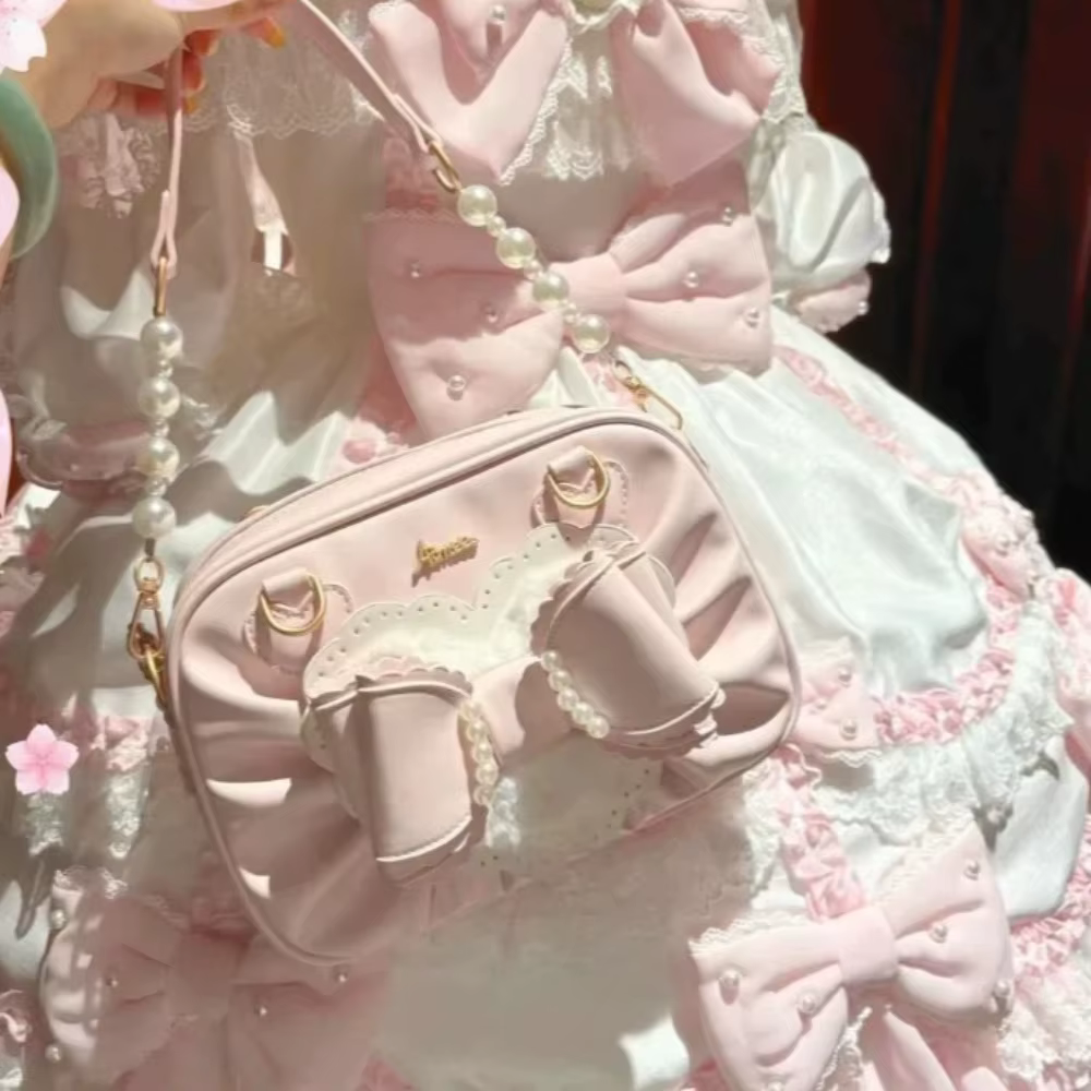 Sac à main bandoulière amour coeur nœud perle Bolsos mujer sacs