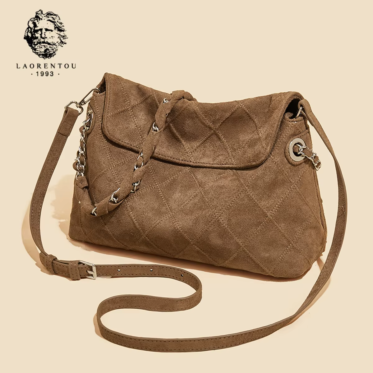 LAORENTOU tissu femmes sangle sac à bandoulière avancé rétro aisselles grande capacité mode matelassé sac à main