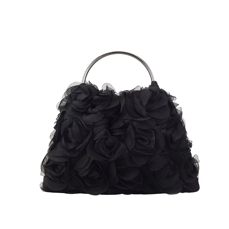 Sacs fourre-tout de luxe à fleurs roses pour femmes
