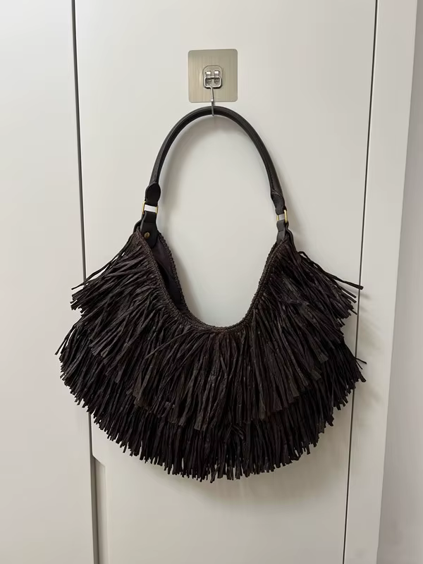 Sac fourre-tout bohème vintage à franges