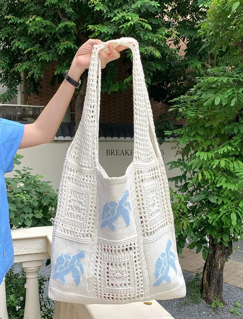 Sac fourre-tout d'été pour femme – Design crocheté avec motif tortue