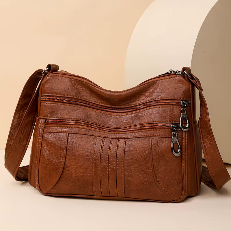 Sac à bandoulière en cuir vintage pour femme