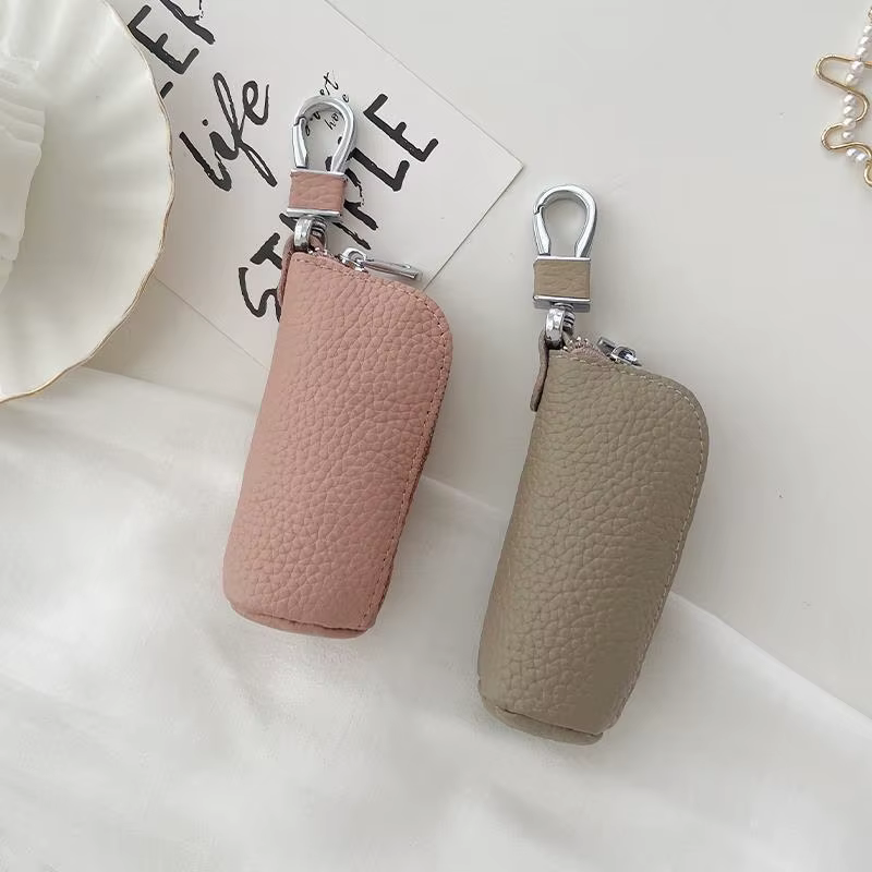 Nouvelle mini pochette à clés en cuir pour hommes et femmes, multifonctionnelle, portable, élégante et simple, porte-clés de voiture, mini porte-cartes