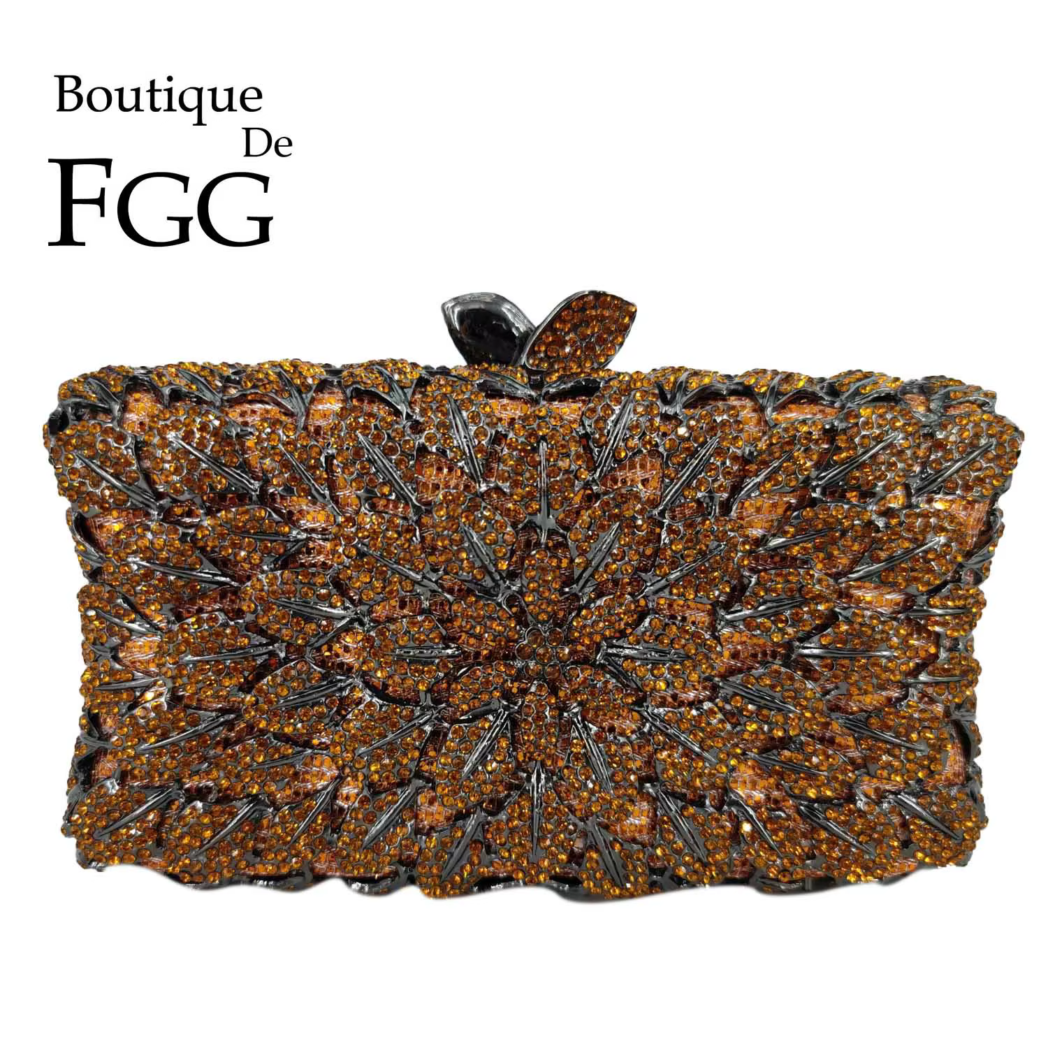 Boutique De FGG-Pochette de Soirée en Bronze pour Femme