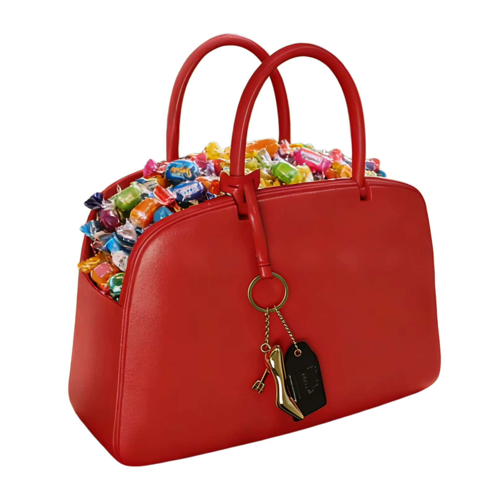 Sac à main rouge en cuir PU