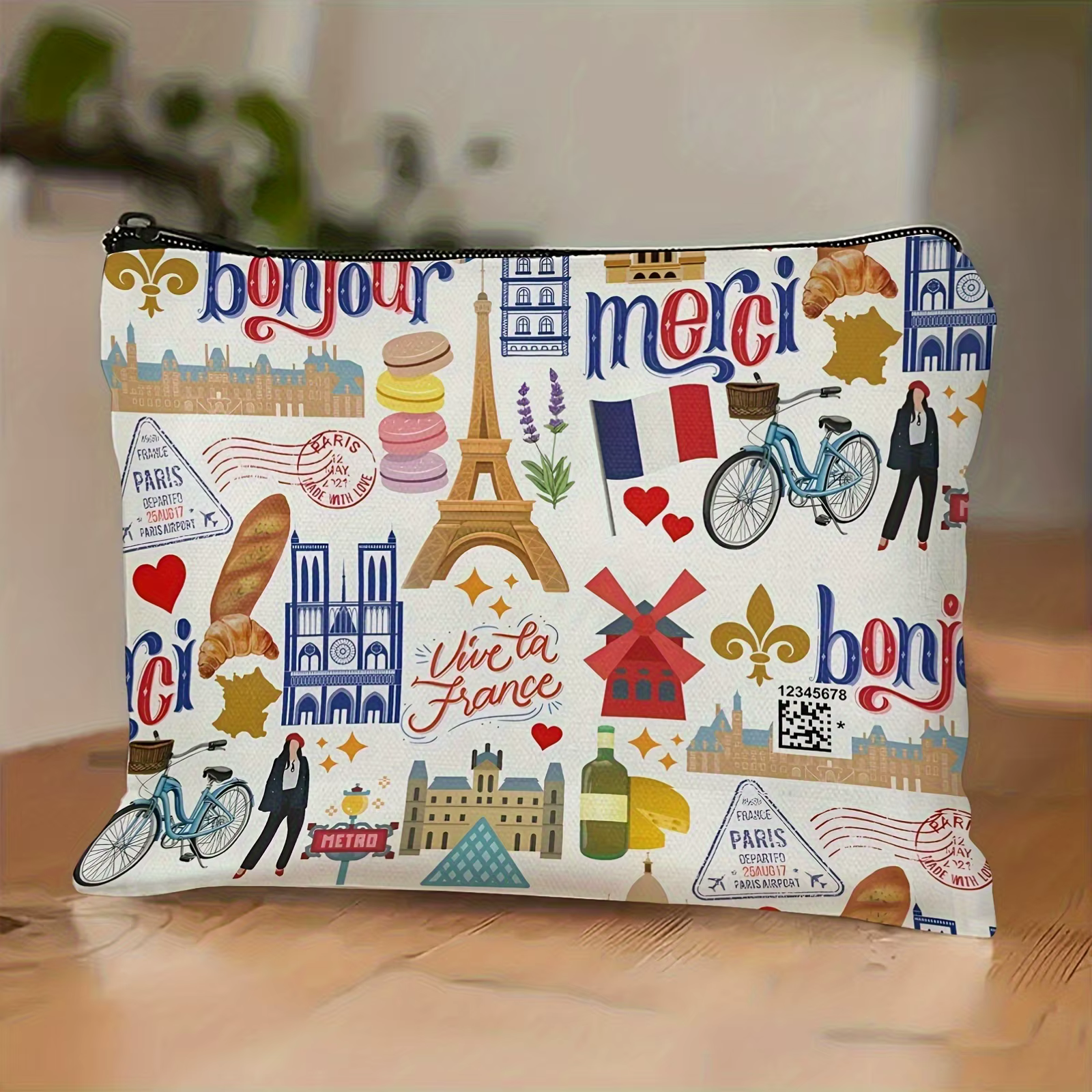 Un sac de maquillage Paris - Pochette multifonctionnelle à fermeture éclair