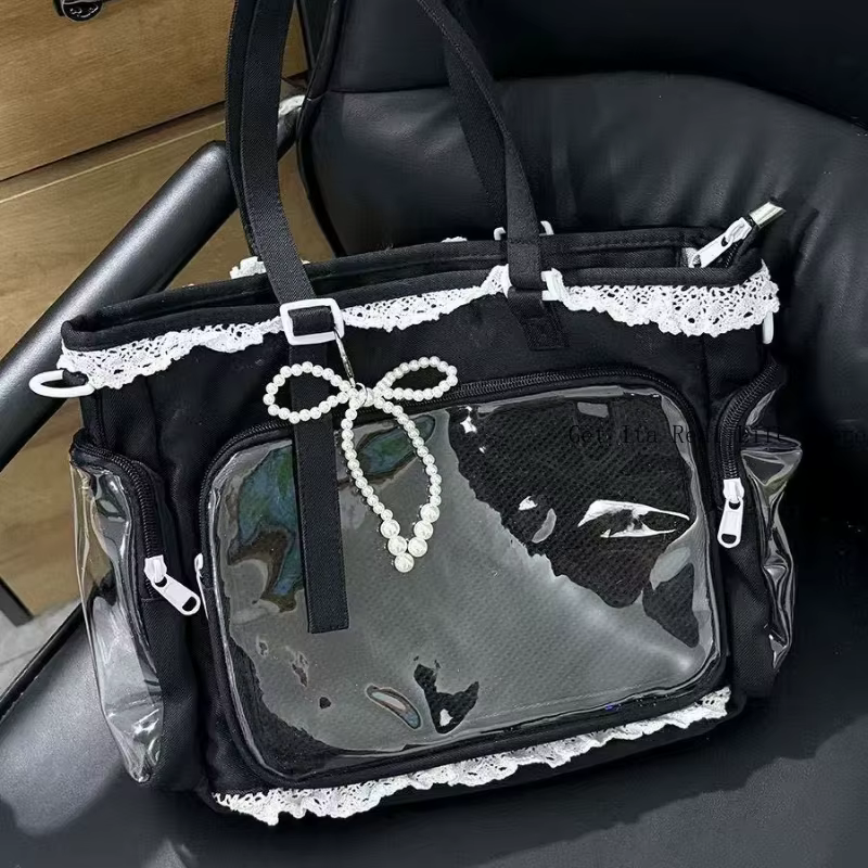 Italife nouvelles femmes mignon dentelle Ita sac avec perle arc fille Kawaii Itabag avec insérer pour épingle affichage