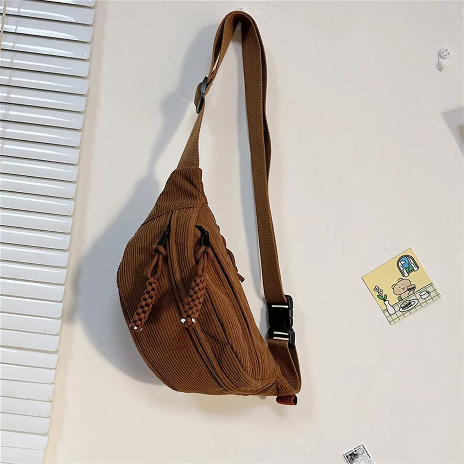 2024 mode Fanny Pack décontracté velours côtelé ceinture sacs pour femmes femme banane taille sac hanche sac à main épaule bandoulière poitrine sac poche