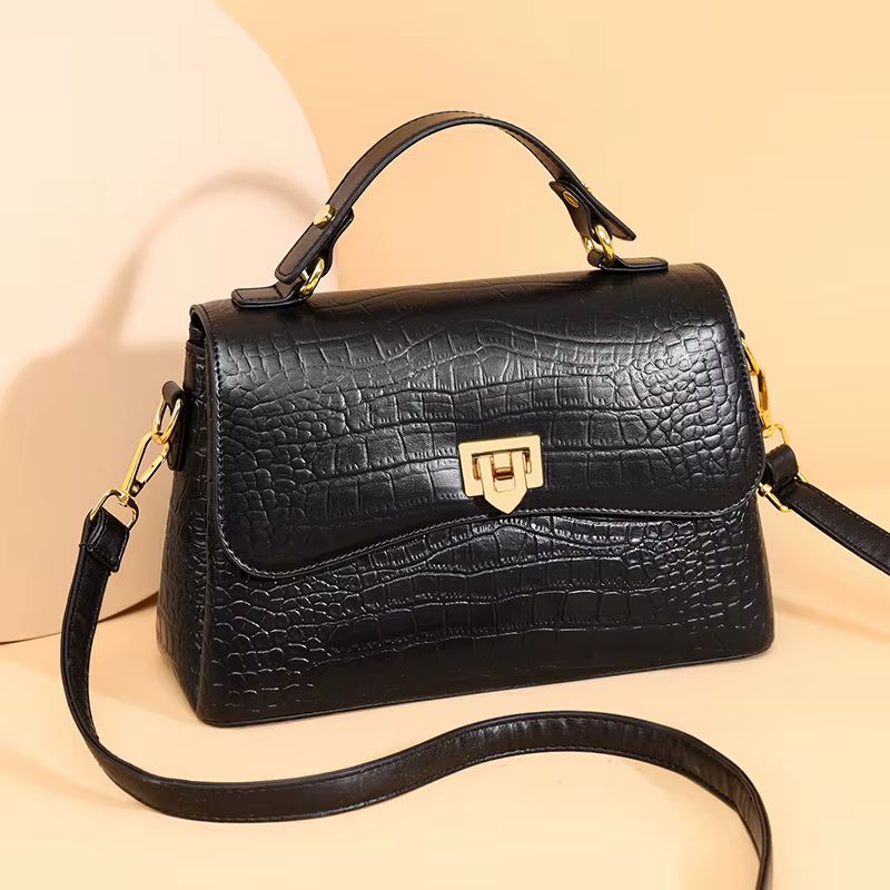 Sac à main de luxe en cuir de vache véritable pour femmes
