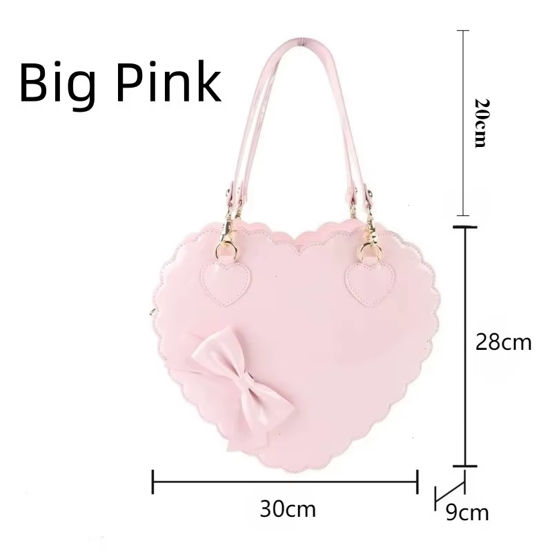 Sacs à main Lolita en forme de cœur en PU pour filles