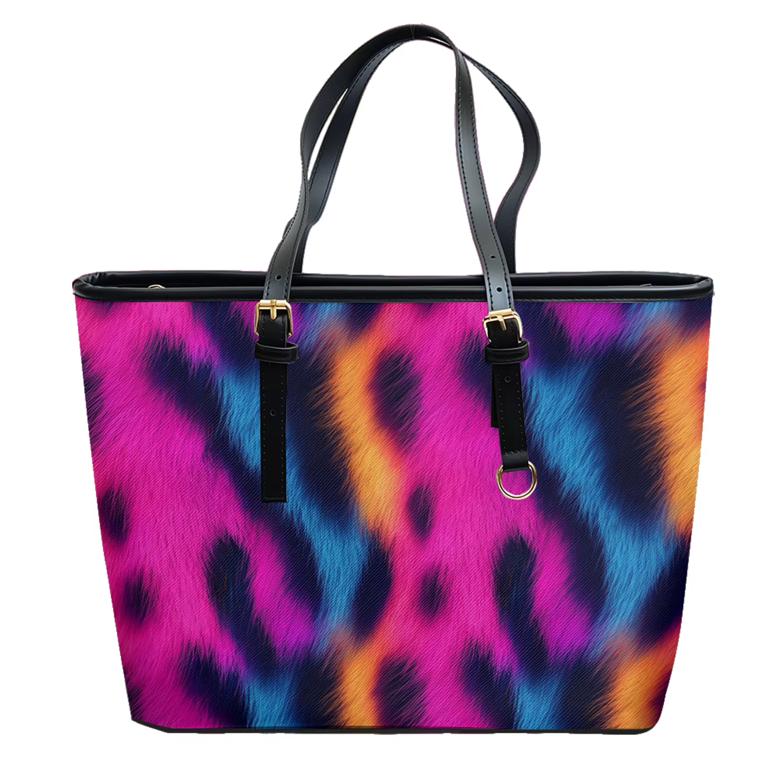 Sac à bandoulière en cuir Oxford PVC imprimé multicolore en fourrure de léopard urbain
