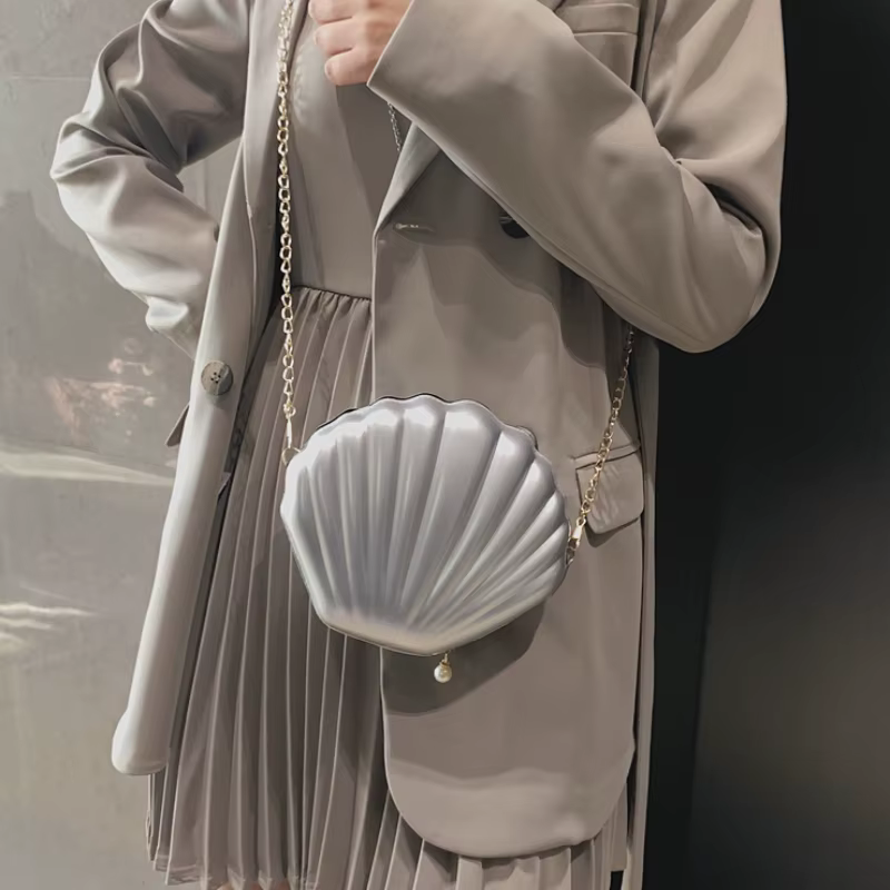 Mode femmes sacs à bandoulière coquille sac chaîne mignon paillettes petit sac téléphone argent pochette fermeture