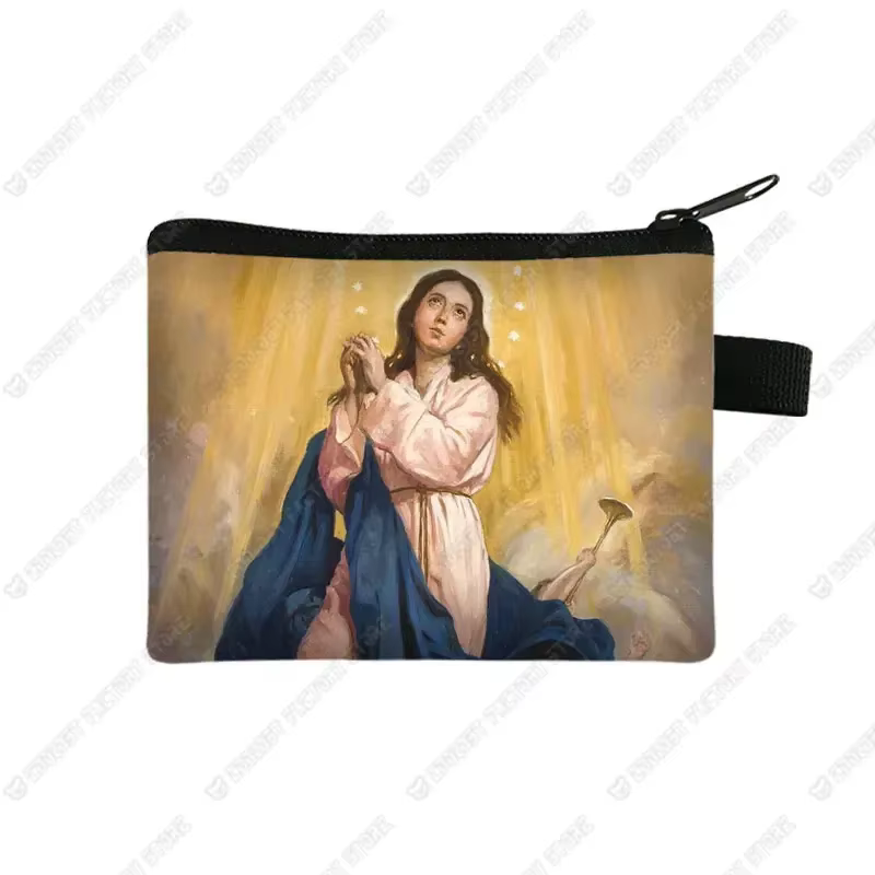 Saint Marie peinture à l'huile sac à monnaie Notre-Dame de Guadalupe vierge
