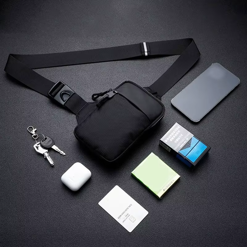 Nouveau sac de poitrine sport pour homme, petit sac à dos, sac messager pour femme, sac banane pour téléphone portable, mini sacoche tendance