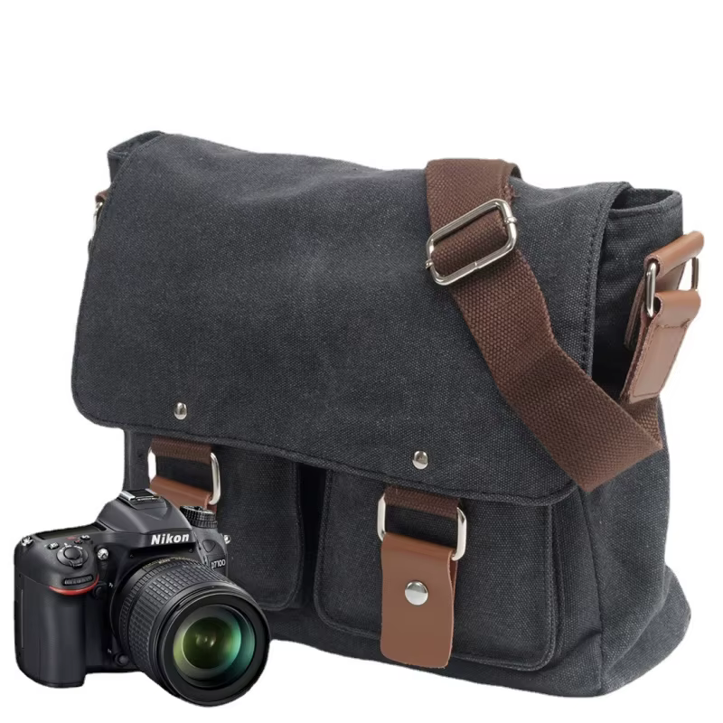 Sac en toile rétro, sac bandoulière pour homme et femme