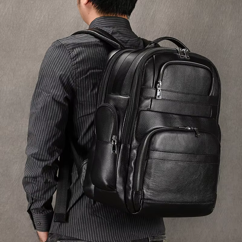 Sac de voyage en cuir double couche pour homme