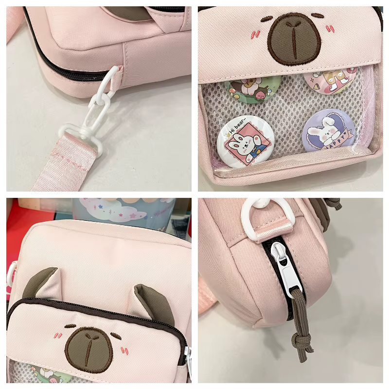 Sacs à bandoulière avec badge Capybara pour femme