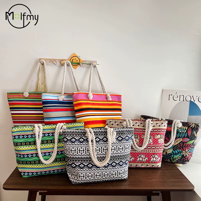 Sac à Main en Toile à Motifs Imprimés pour Femme