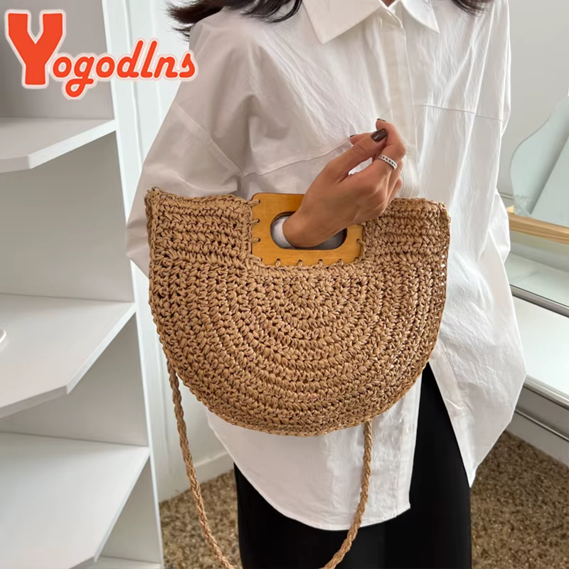 Sac de paille minimaliste pour femmes