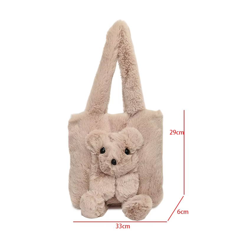 Sacs à bandoulière en peluche ours mignon pour femmes