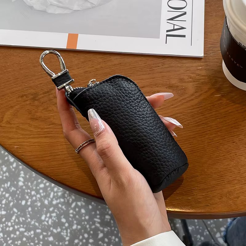 Nouvelle mini pochette à clés en cuir pour hommes et femmes, multifonctionnelle, portable, élégante et simple, porte-clés de voiture, mini porte-cartes