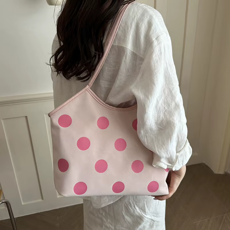 Sac fourre-tout vintage à pois