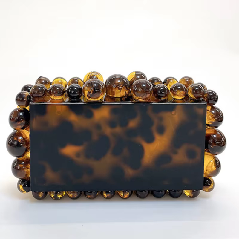 Pochette de soirée en perles léopard pour femmes