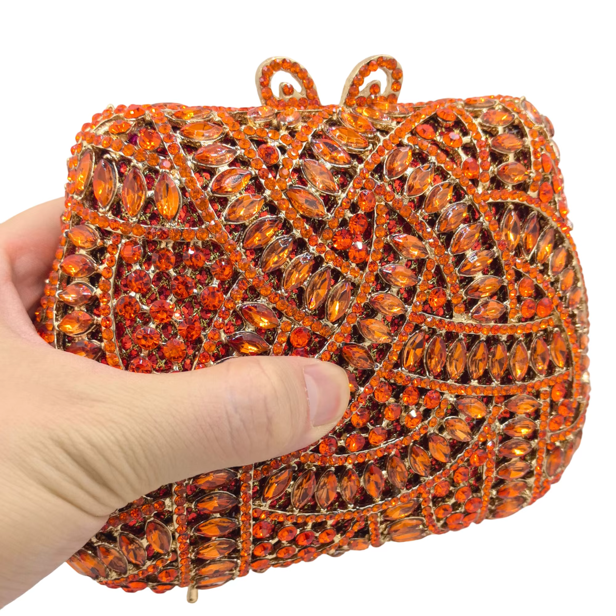 Boutique De FGG Sacs à main de soirée rayés orange pour femmes