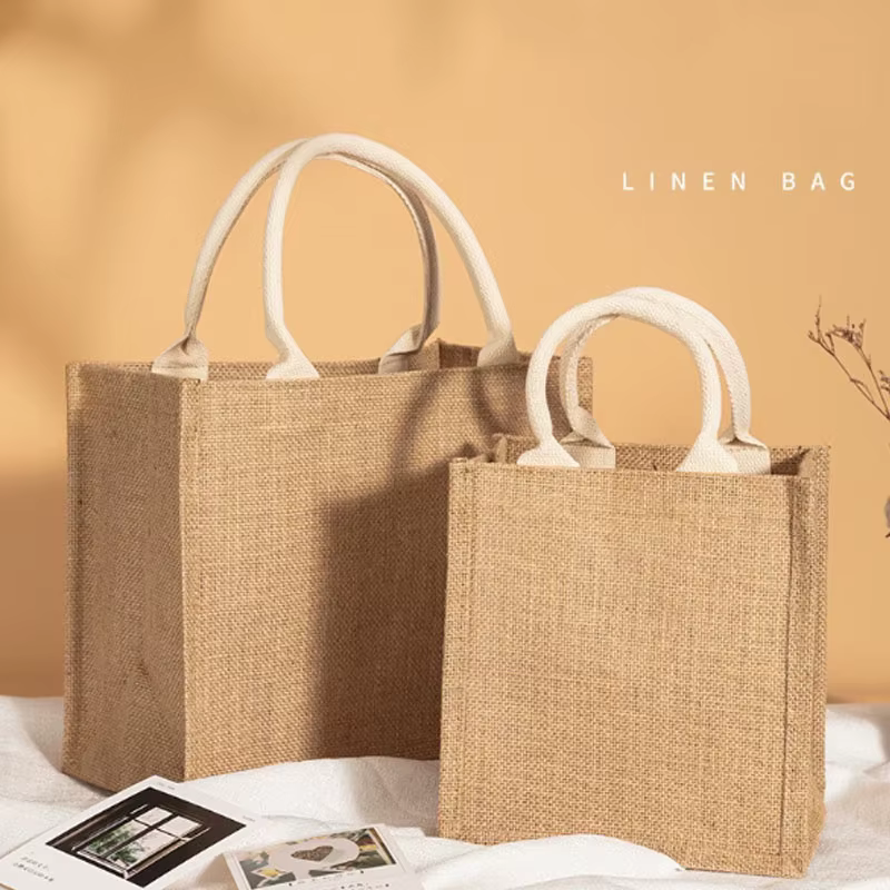 Sac fourre-tout en lin vintage pour femmes