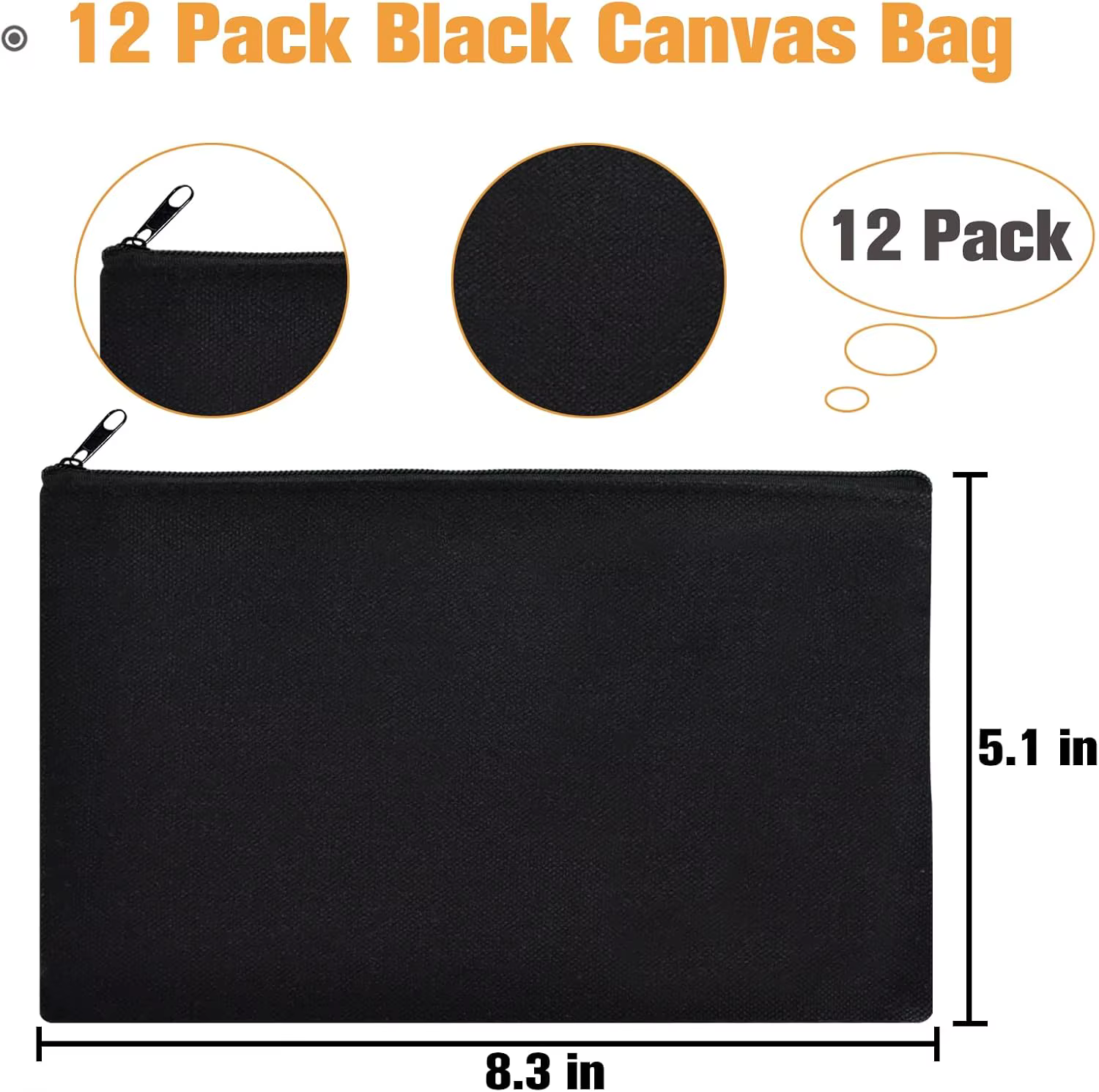 Sac fourre-tout en toile blanc/noir