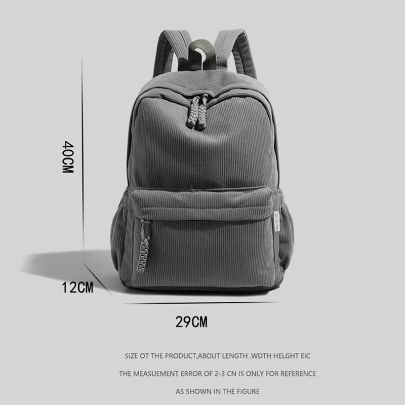 Sac à dos en velours côtelé tendance