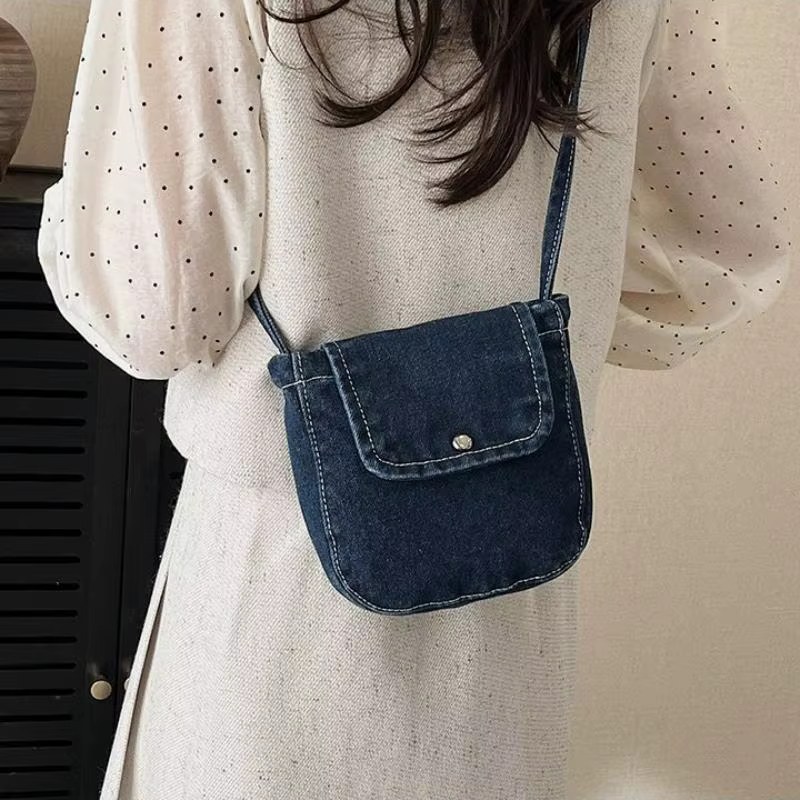 Sac à bandoulière en jean tendance pour femme – Sac à main polyvalent et décontracté pour le quotidien