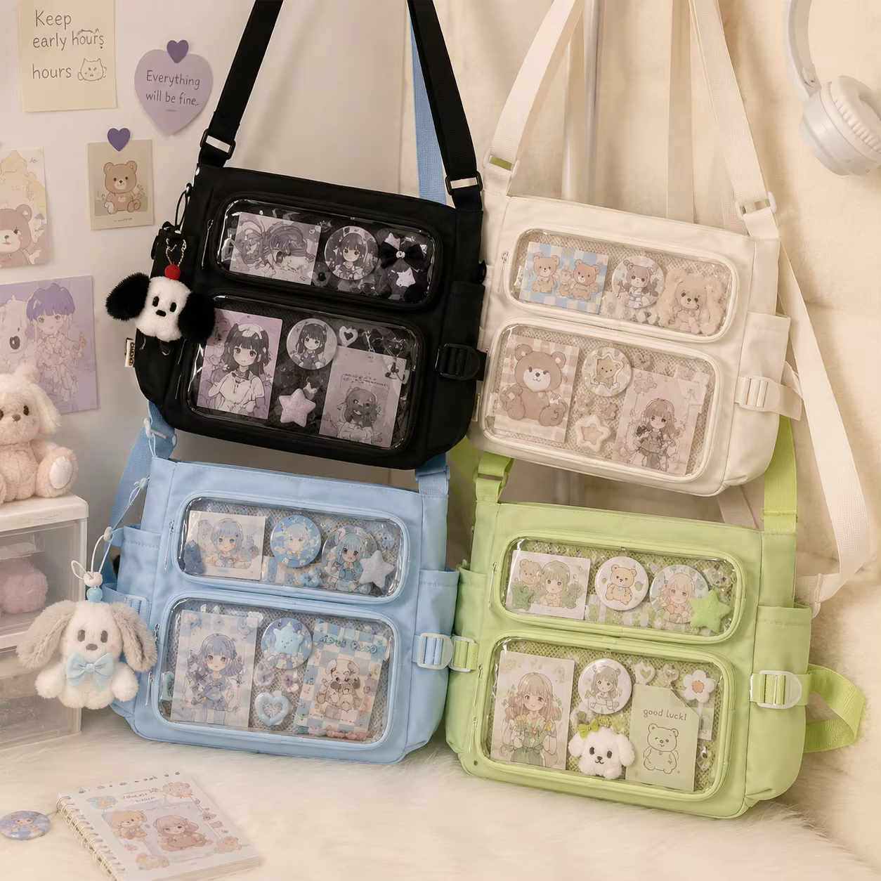 Sac à bandoulière transparent grande capacité pour l'école