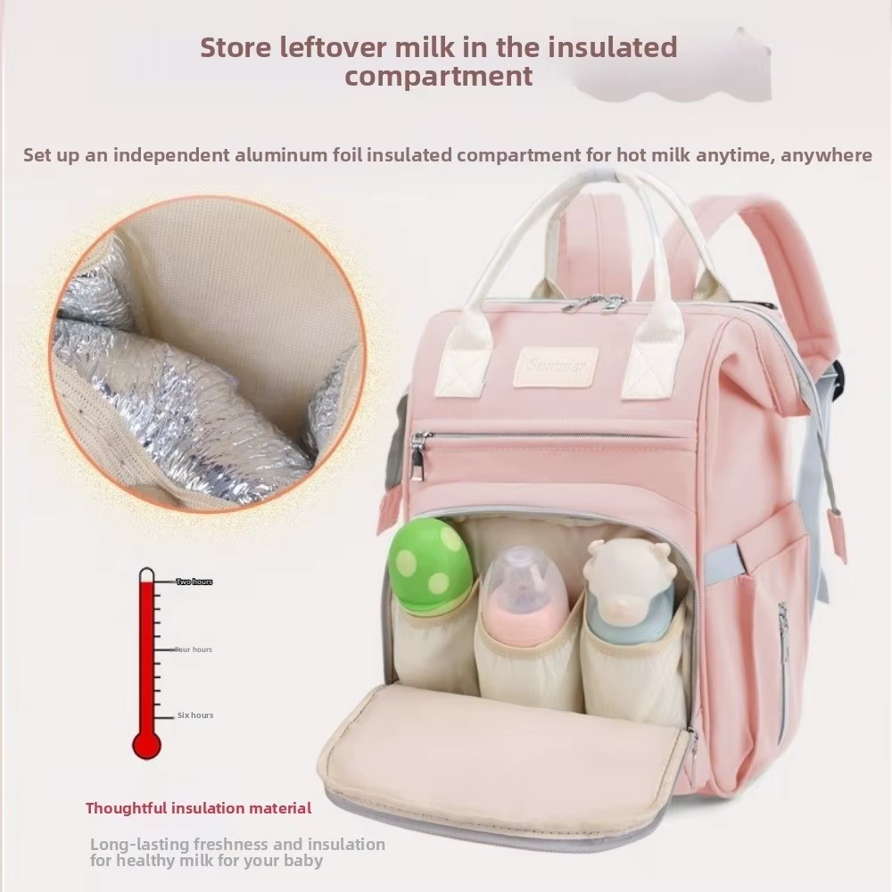 Sac de maman en Nylon multifonctionnel grande capacité sac de voyage de maternité poches isolées sac à couches