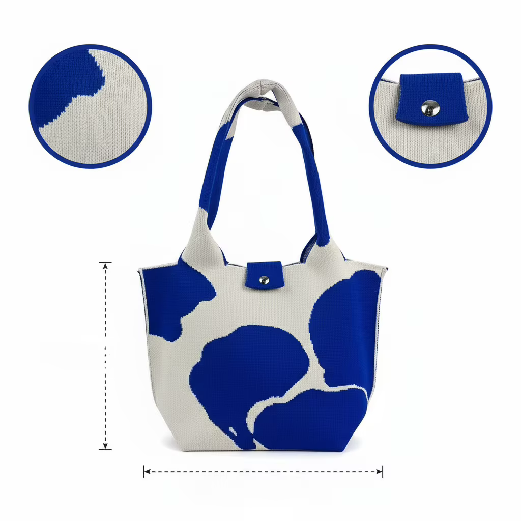 Nouveau sac à main tricoté femmes épaissi Polyester sac tridimensionnel sortir polyvalent tissé sac Spot en gros sac