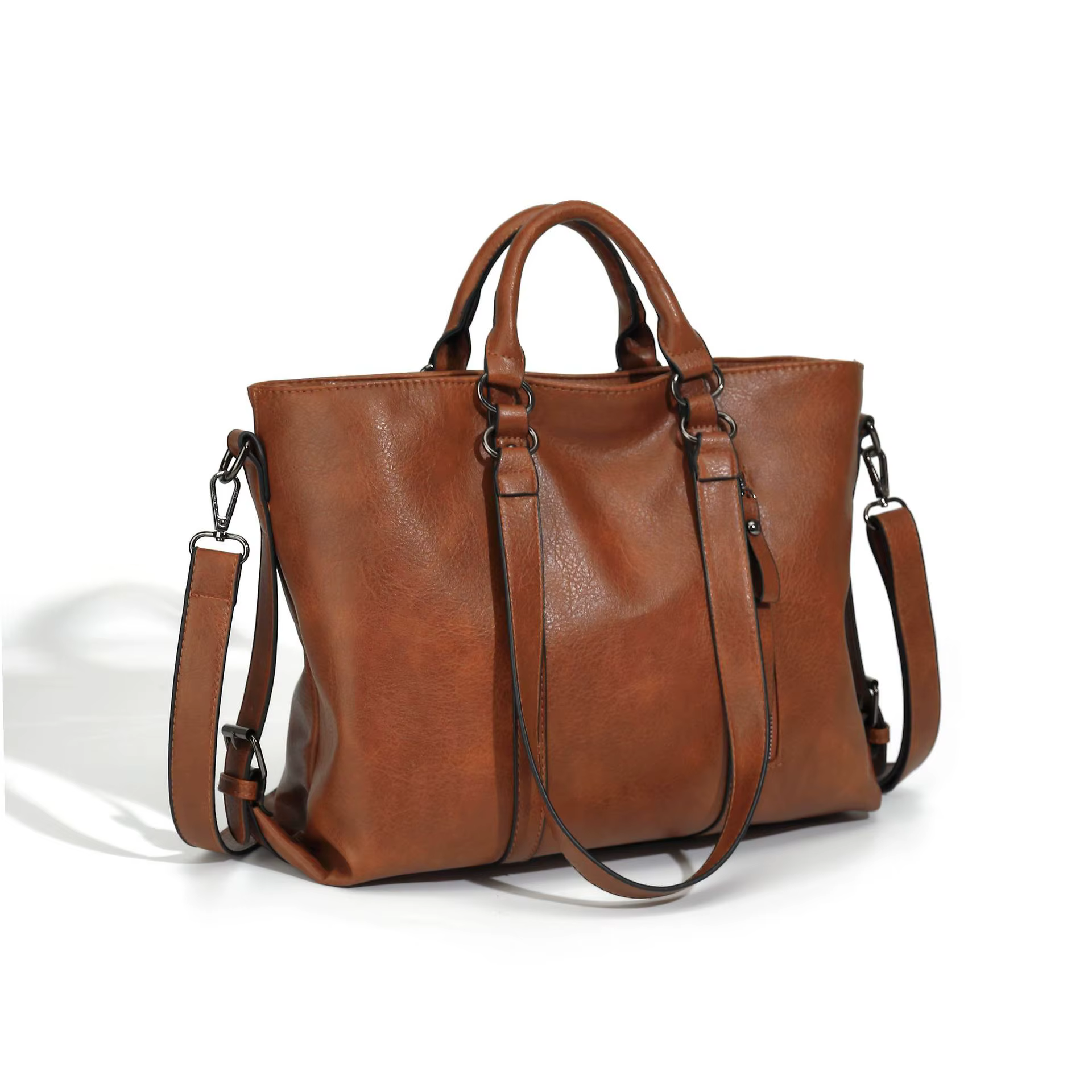Sac à main rétro en cuir souple pour femmes