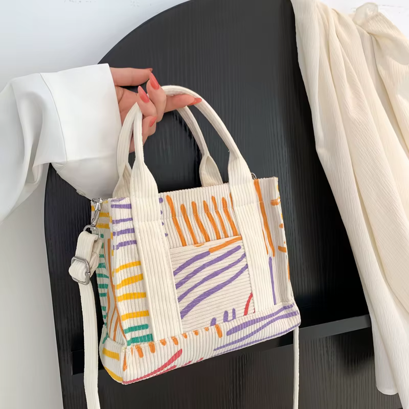 Sac à main en velours côtelé pour femme
