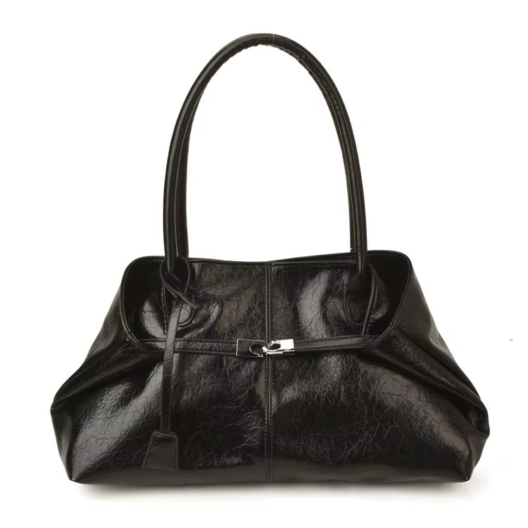Nouveau Sac à Main Femme 2026 Grande Capacité en Cuir Souple Plissé, Sac Fourre-tout Rétro pour Trajet Quotidien, Sac Bandoulière de Qualité