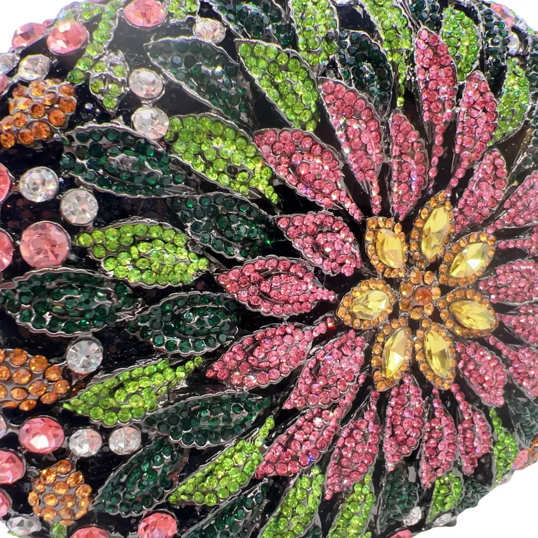 Pochette de soirée à imprimé floral artistique