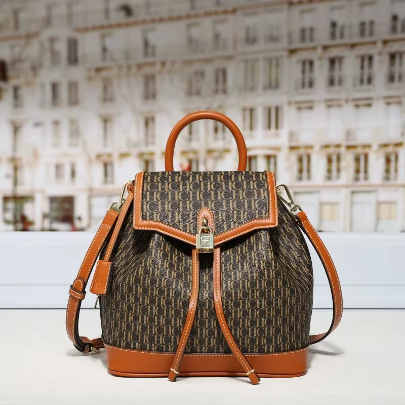 CH femmes sac à dos Vintage or serrure matériel rétro esthétique dames sac trajet court voyage Shopping Date