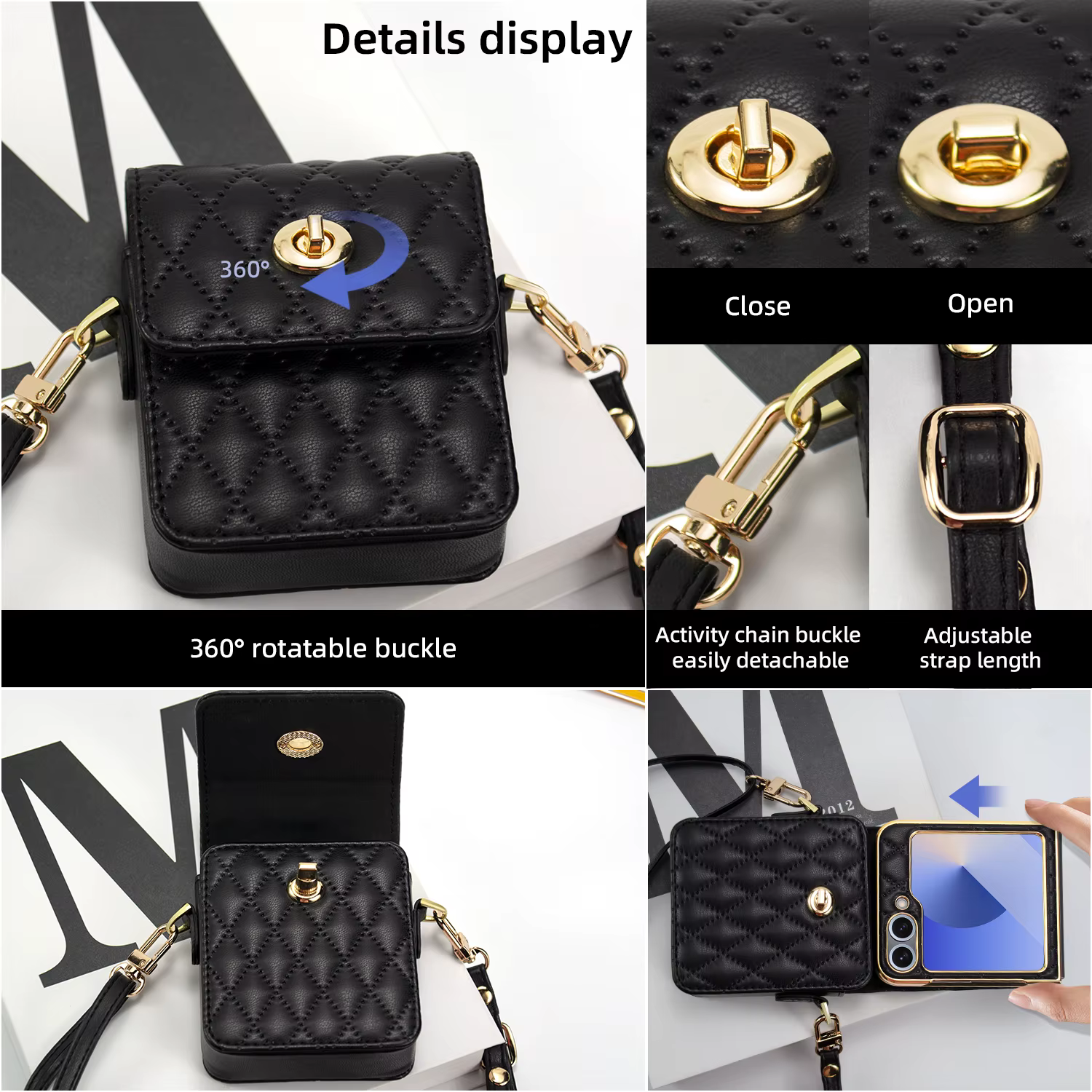 Mini sac de téléphone en cuir PU pour femmes et filles