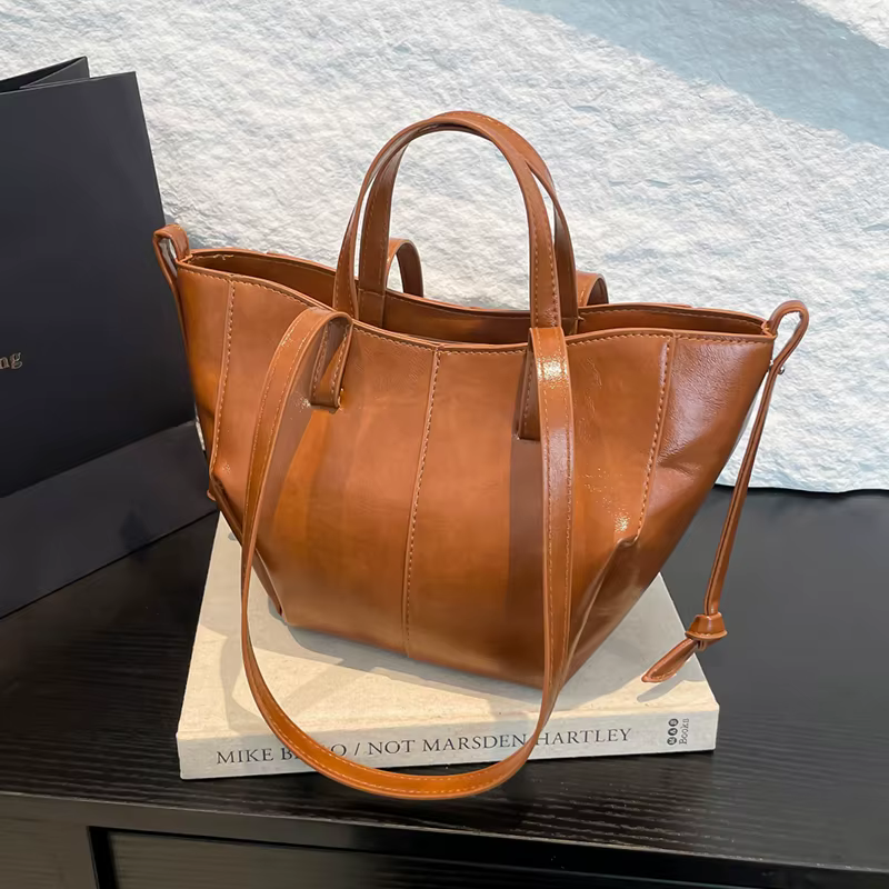 Sac à bandoulière grande capacité élégant dame sac à main fourre-tout Europe et amérique sac en cuir Pu Bobo femme Simple sac à provisions