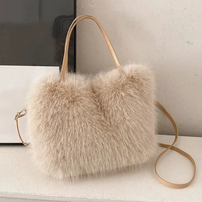 Sac fourre-tout en fausse fourrure pour femmes