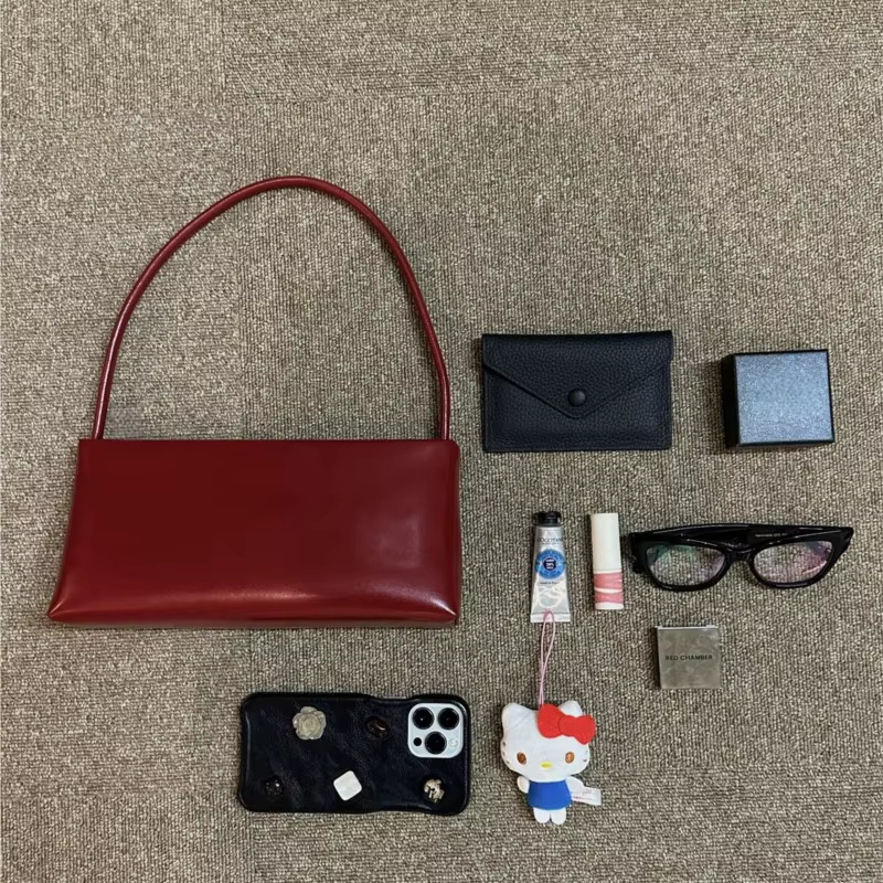 JIAERDI rétro rouge sous les bras sac femmes Simple en cuir grande capacité sac à bandoulière dames mode polyvalent luxe sac à main Chic nouveau