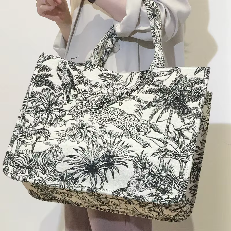 Sac à main pour femme, sac fourre-tout brodé