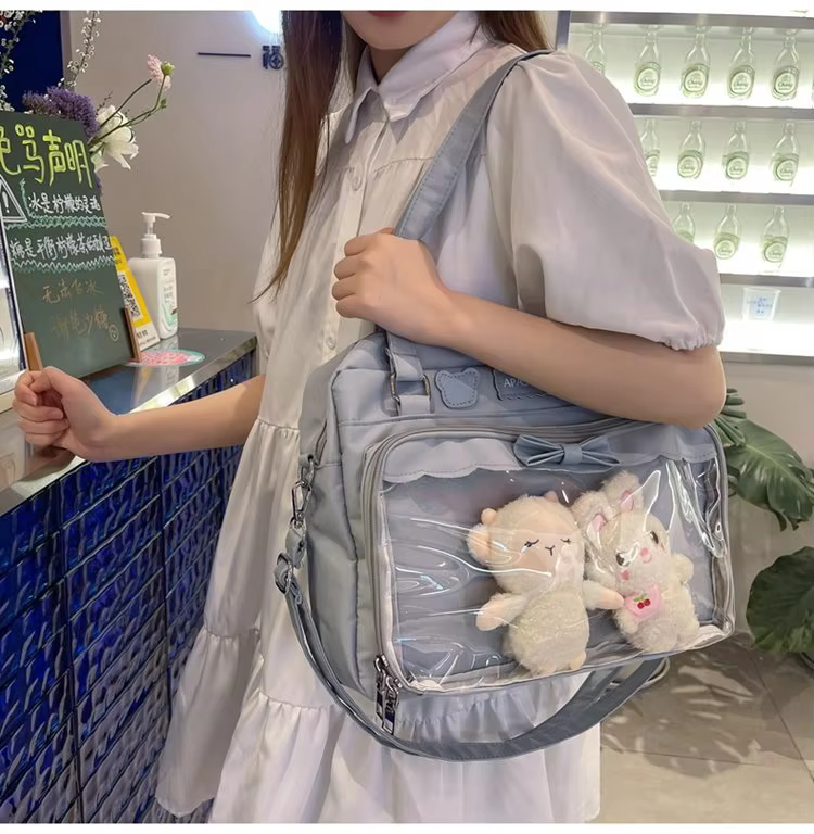 Itabag-Sac à Bandoulière en Toile Transparente pour Fille