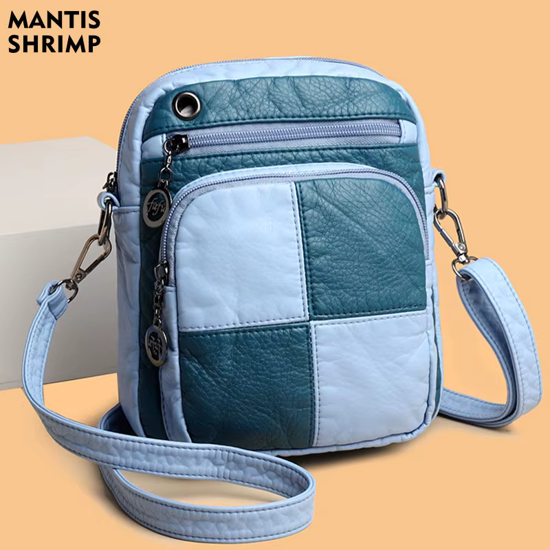 Mini sac à bandoulière en cuir PU souple pour femme