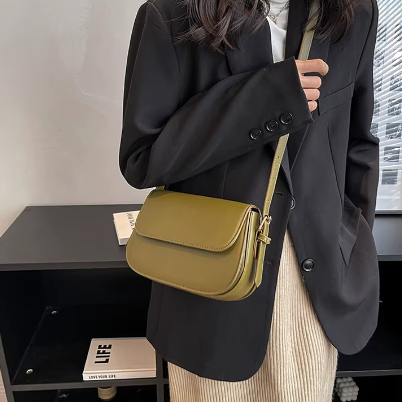 Petit sac de selle rétro à Texture avancée pour femmes
