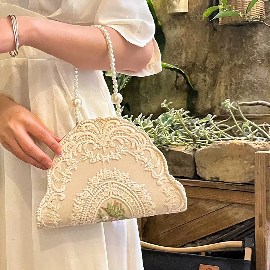 Sac à main Vintage en dentelle irrégulière pour femmes